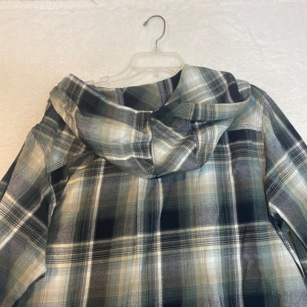 Carhartt Womens XXL Green Plaid Hooded Flannel Shirt Button Up Jacket 103235 412 - Picture 10 of 10